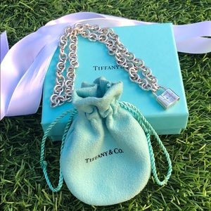 AuthTiffany & Co 1837 Padlock Charm Necklace